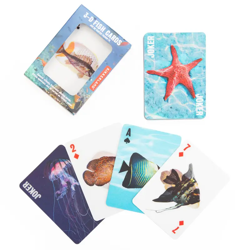 Jeu de cartes 3D Poissons pour soirées de jeu