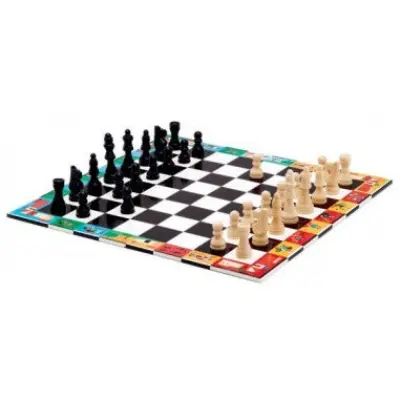 Jeu d'Echecs et de Dames en mallette