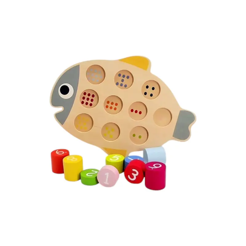 Jeu d'encastrement - Poisson en bois