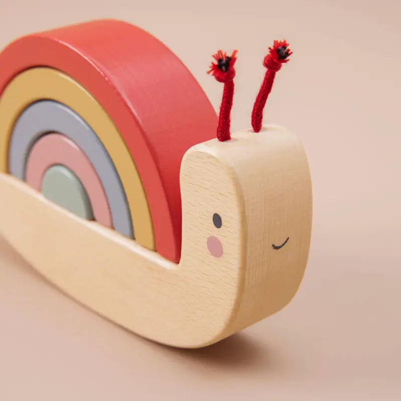 Jeu Jouet Empileur d'Escargots pour Enfants (FSC) en Bois
