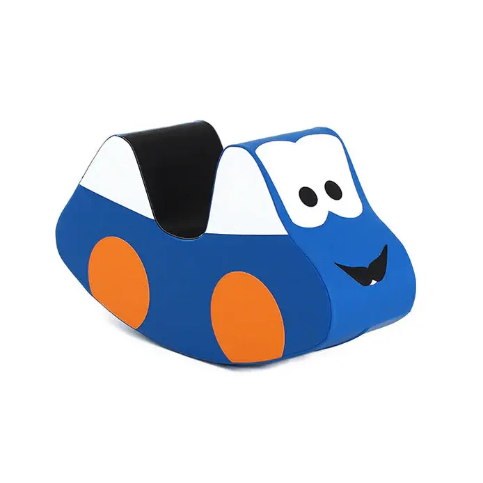 Jouet à bascule en simili cuir - Bleu • Voiture