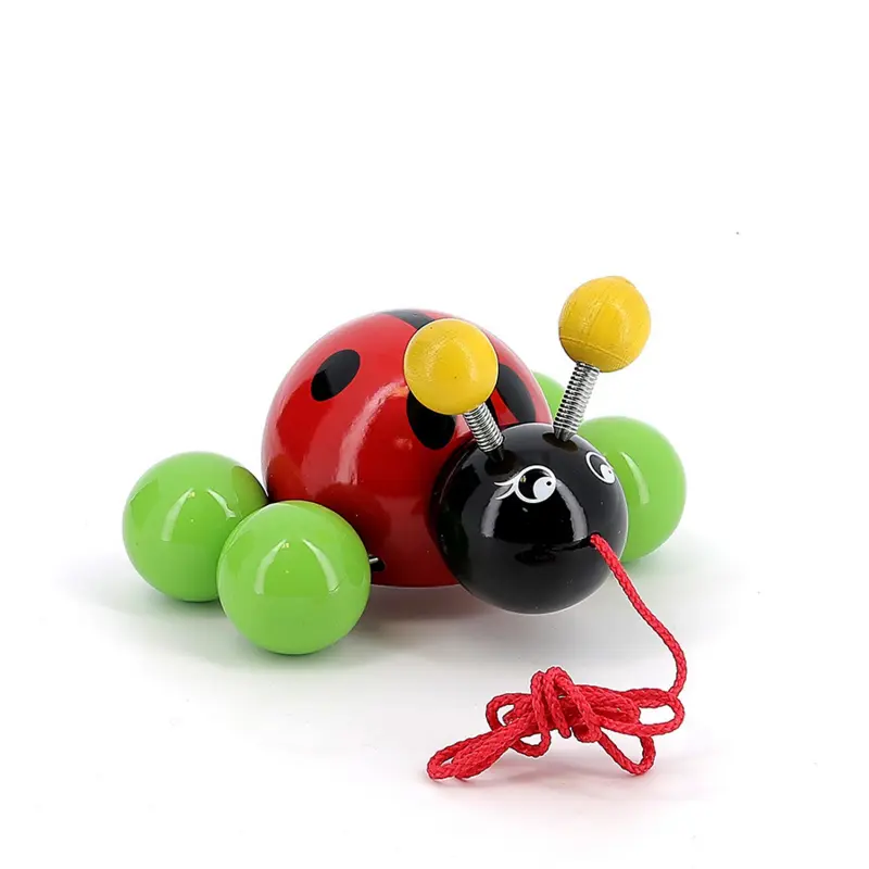 Jouet à Tirer Coccinelle en Bois