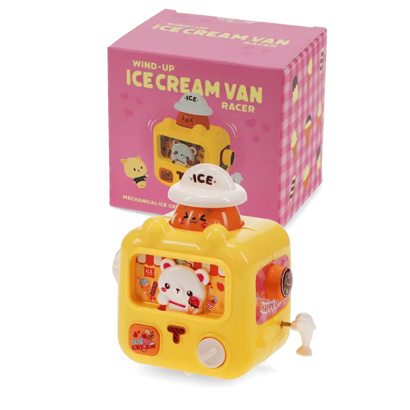Jouet camion de glaces à remonter enfant kawaii jaune