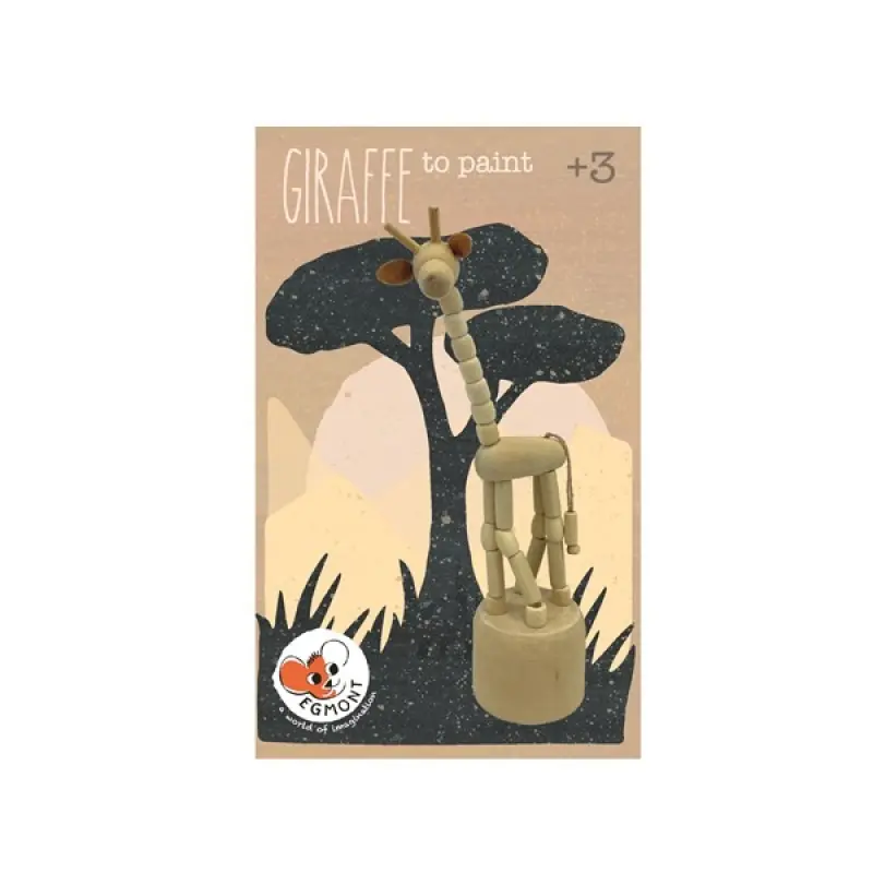 Jouet girafe en bois à peindre avec peinture et pinceau