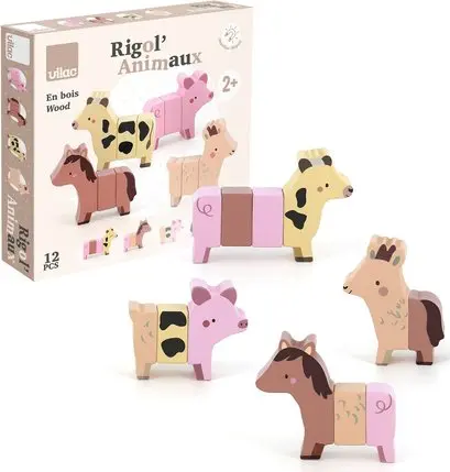 Jouet Montessori en bois animaux de la ferme aimanté