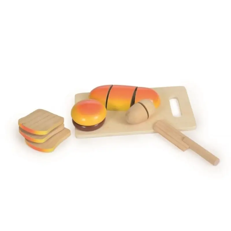 Jouet petit-déjeuner en bois - aliments à découper