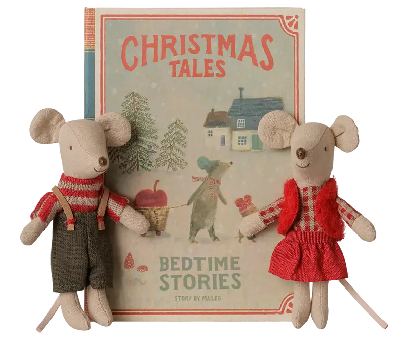 Jumeaux souris de Noël en coffret