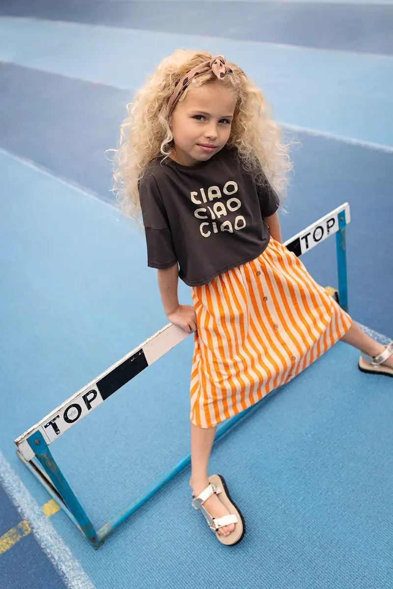 Jupe Midi Rayures Orange - Sproet & Sprout