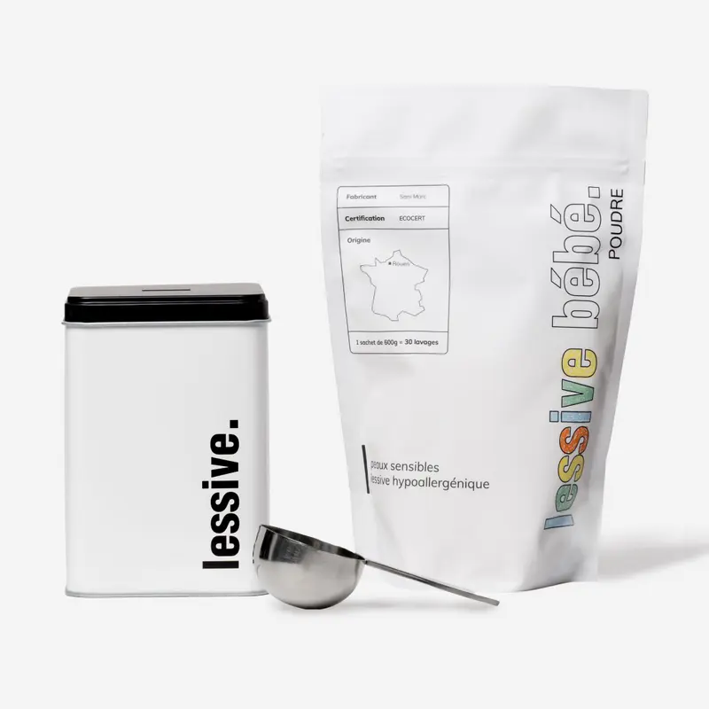 Kit de départ lessive poudre bébé et peaux sensibles