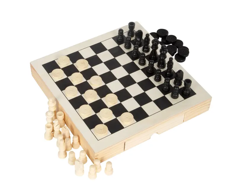 Kit de jeux echecs, dames & jeu du moulin