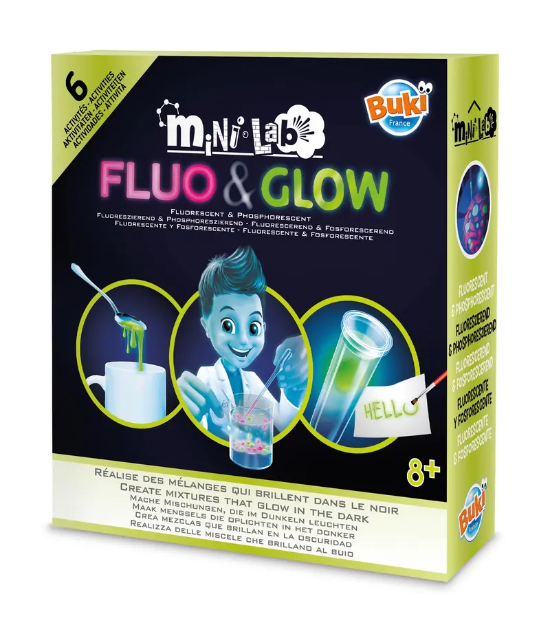 Kit scientifique fluo et phosphorescent avec lampe UV