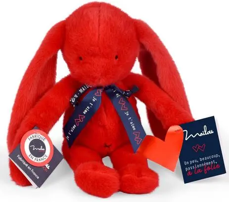 Lapin Méloé - Rouge passion 37 cm