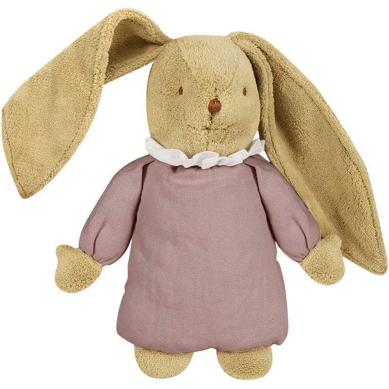 Lapin nid d'ange musical rose lin