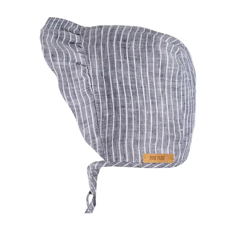 Linen Summer Bonnet - Navy - 2m-2y