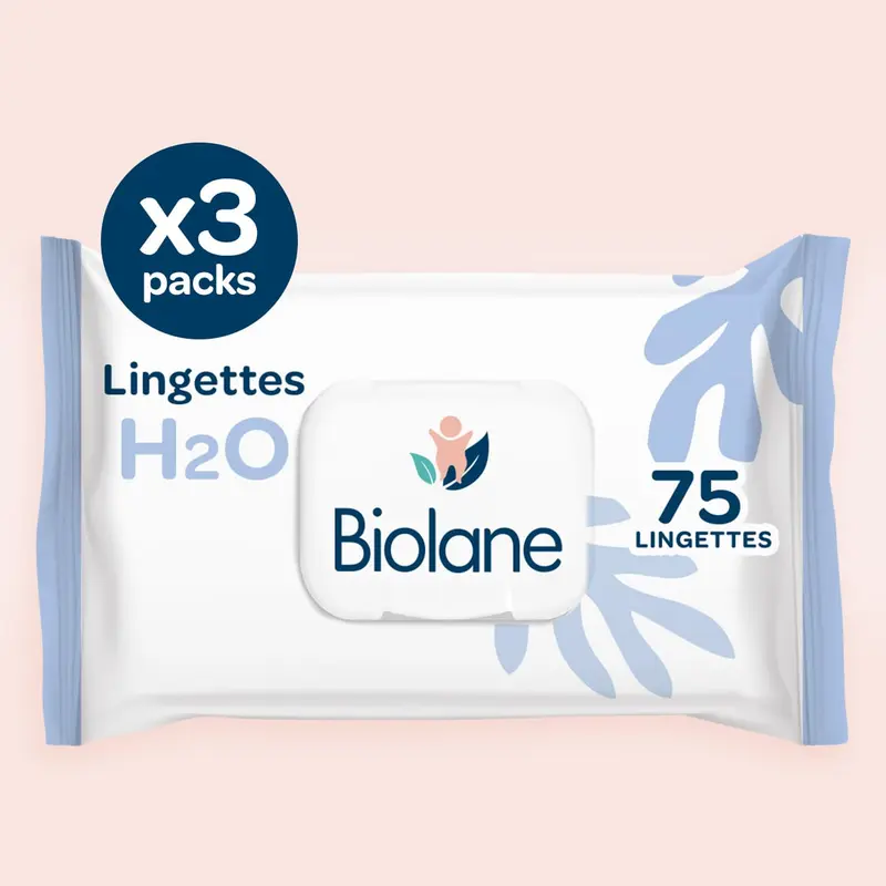 Lingettes H2O x75 lot de 3