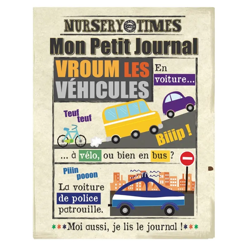 Livre bébé en tissu Véhicules - Mon petit journal