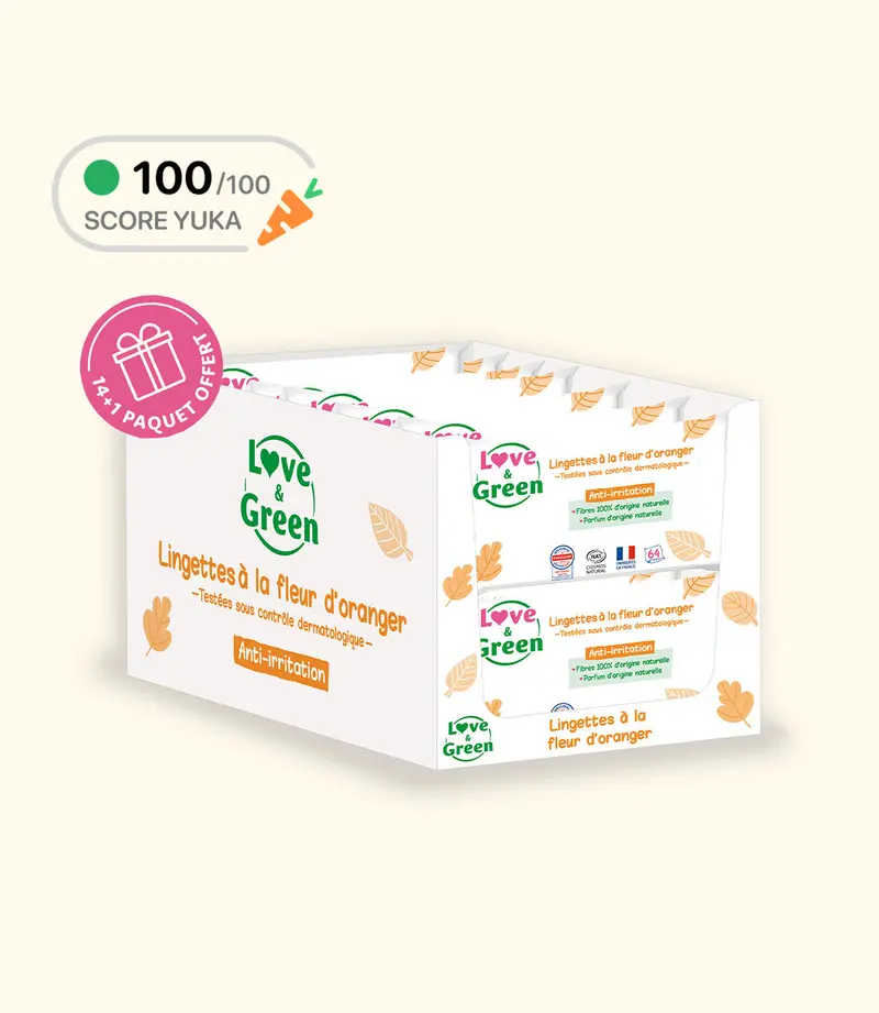 Lot de 14 Lingettes à la Fleur d’Oranger