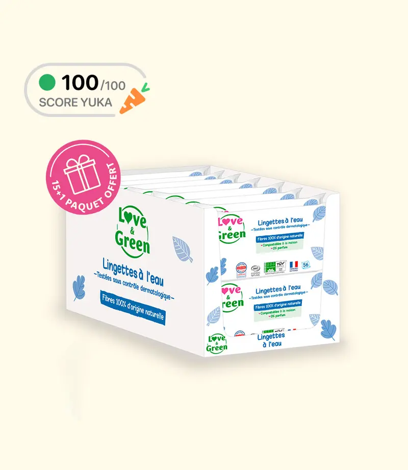 Lot de 16 Lingettes à l'Eau - Compostables