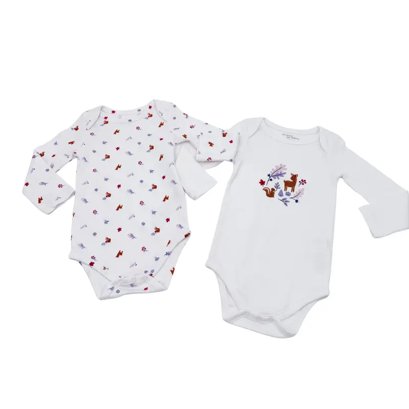 Lot de 2 bodies bébé blancs à manches longues – 18 mois
