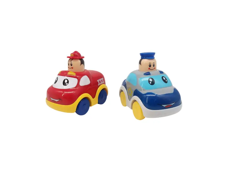 Lot de 2  véhicules Push & Go - Police et pompier