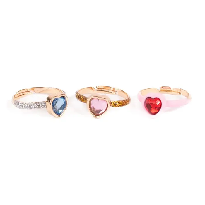 Lot de 3 bagues - Cœurs d'Amour