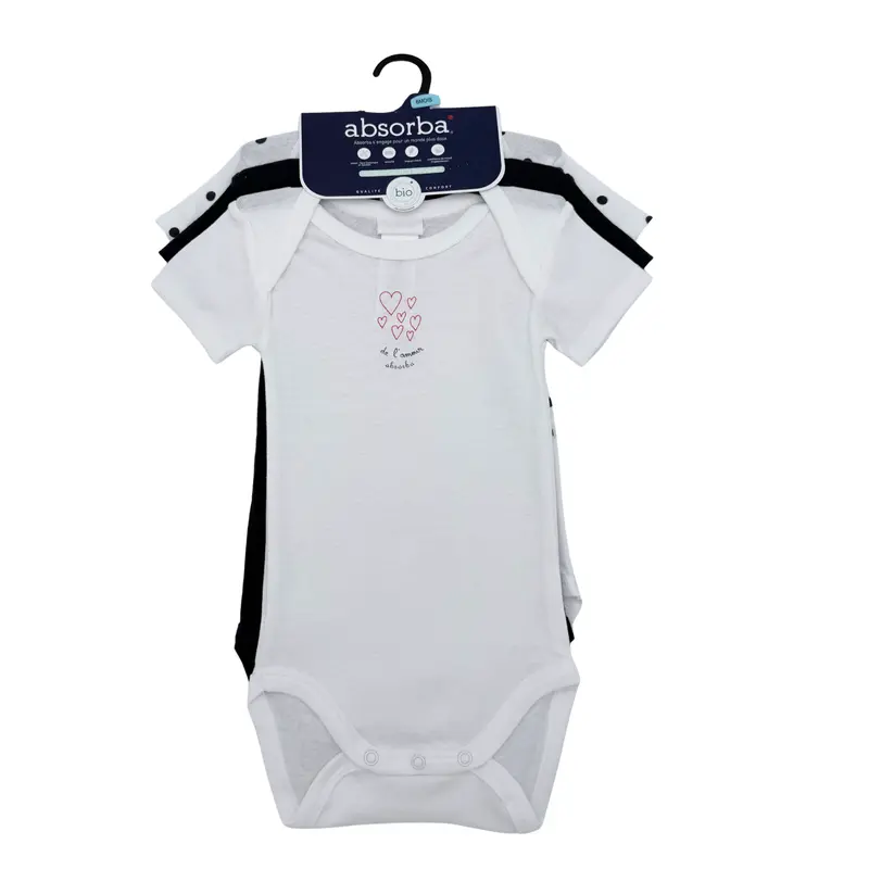 Lot de 3 bodies manches courtes — 6 mois