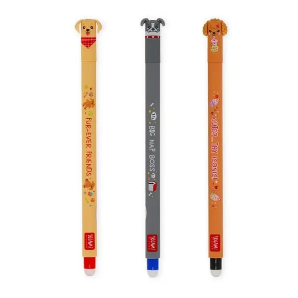Lot de 3 stylos gel - Chiens "Fur-ever friends"