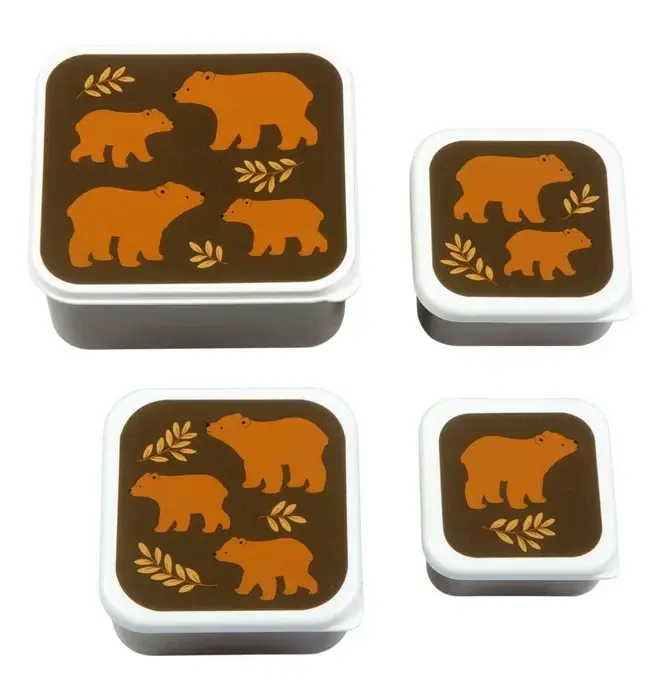 Lot de 4 Boîtes Repas et Goûter - Ours