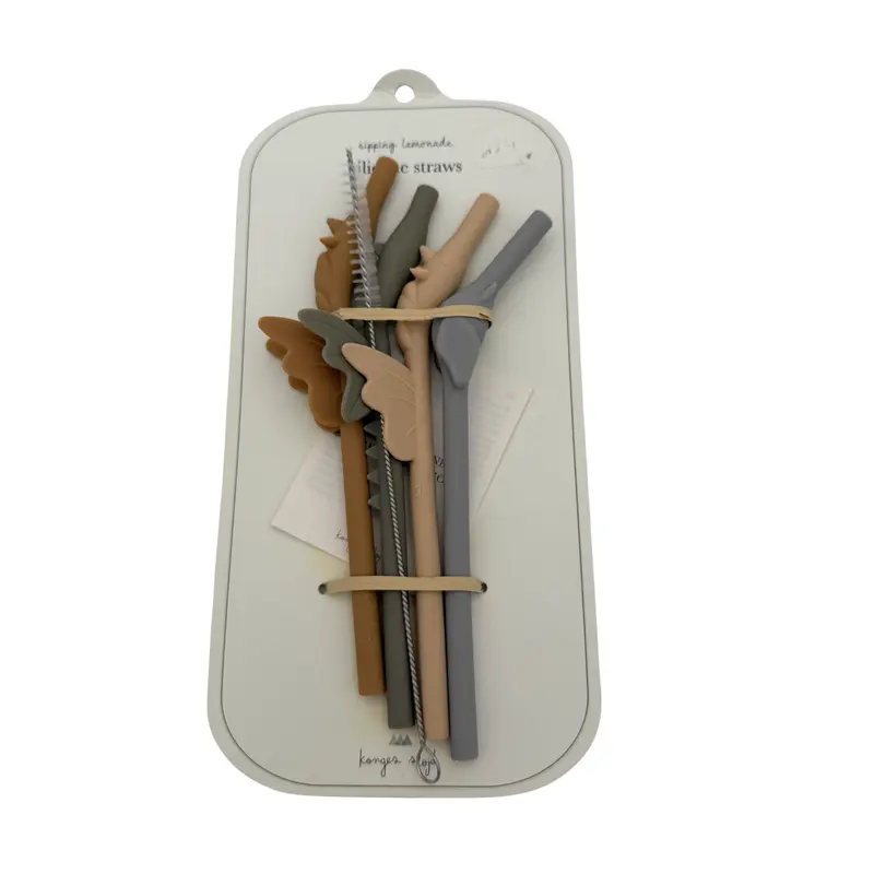 Lot de 4 pailles en silicone licorne