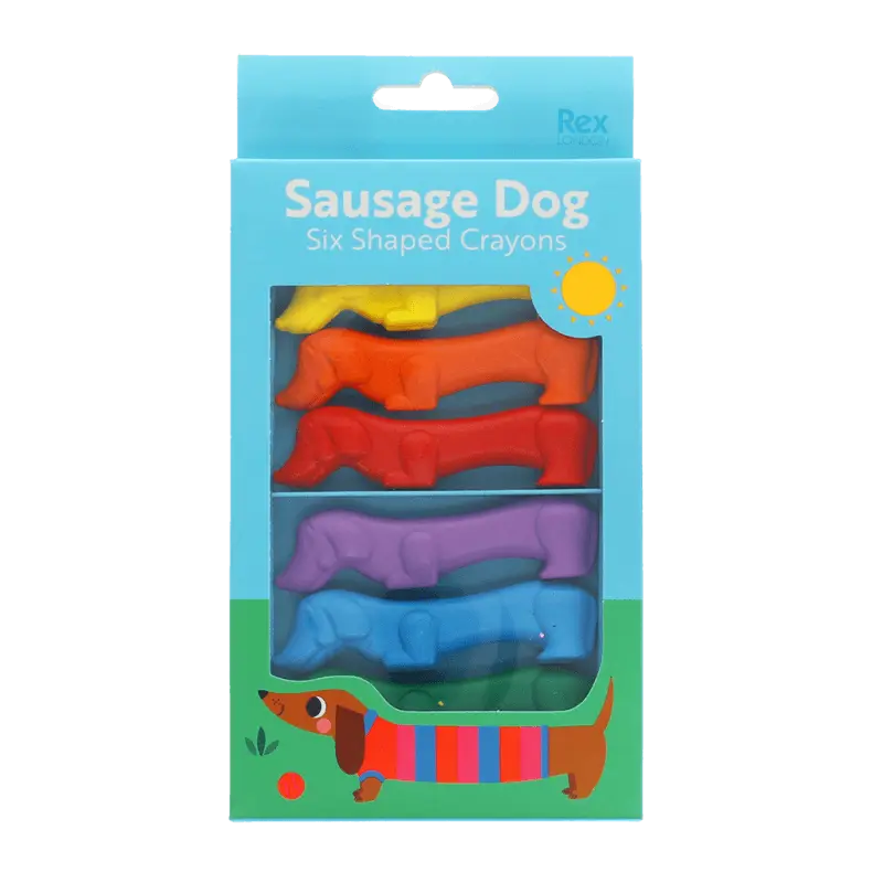 Lot de 6 crayons en forme de chien teckel