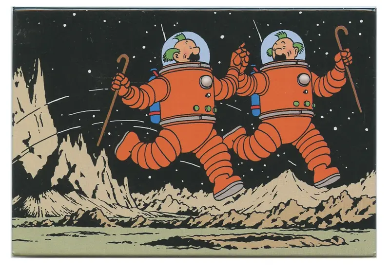 Magnet tintin lune Dupondt