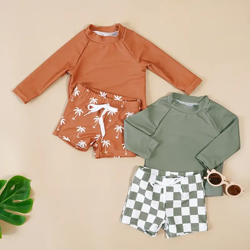 Maillot de Bain Bébé Garçon 2 Pièces T-shirt et Boxer – 6-24 mois
