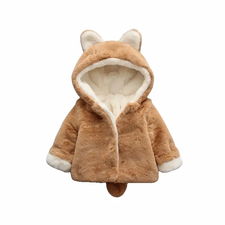 Manteau Bébé Lapin en Fausse Fourrure Doublé Polaire – 6 mois-4 ans
