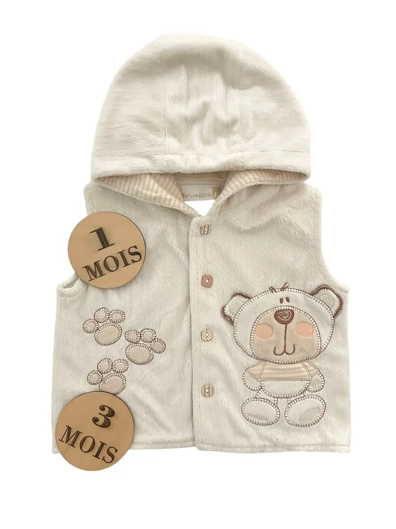 Manteau/ veste velours, sans manche, Barbouillage