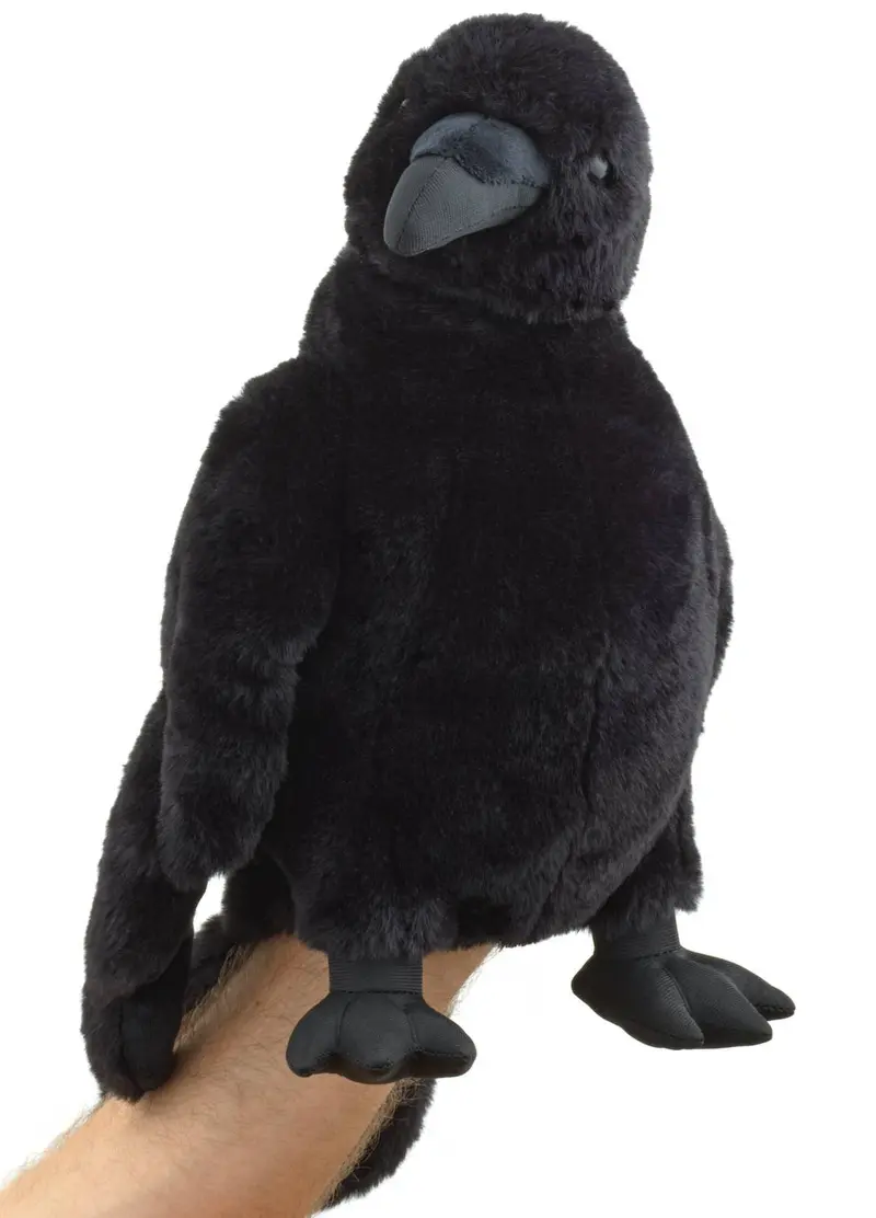 Marionnette à Main Corbeau à Tête Pivotante