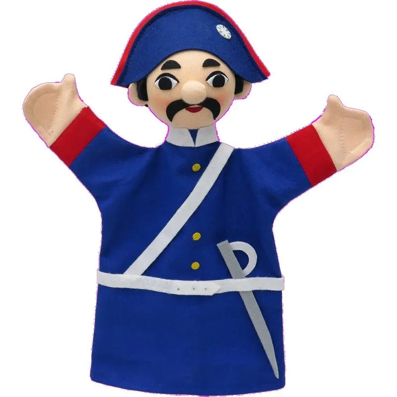 Marionnette à main Gendarme en tissu artisanale