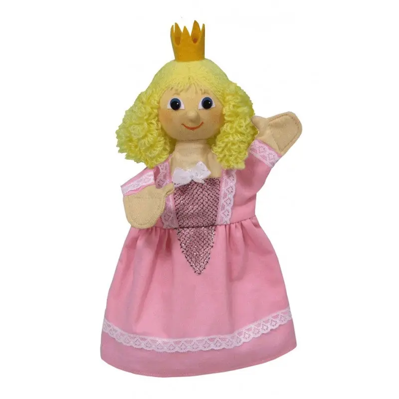 Marionnette à main Princesse rose en tissu artisanal