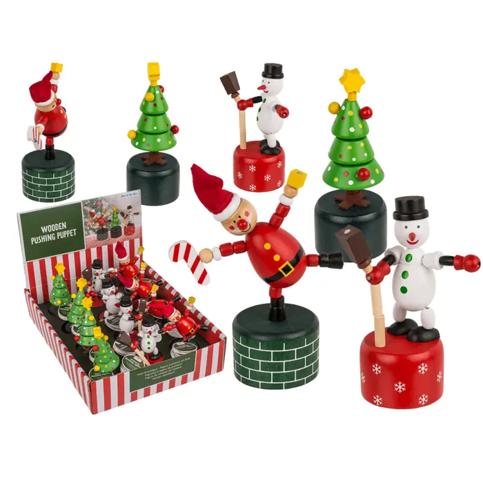 Marionnette à pousser en bois Noël - Wakouwa