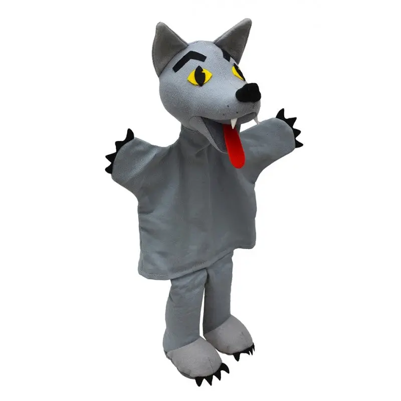 Marionnette Loup gris à main - Théâtre pour enfants