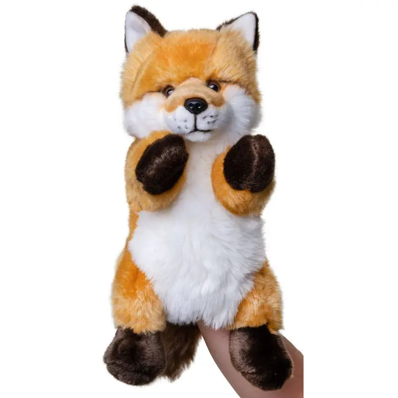 Marionnette renard roux en peluche