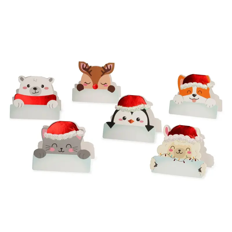 Marque-places de Noël pailletés x12
