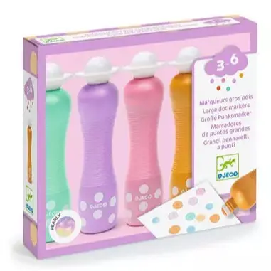 Marqueurs à points nacrés lavables pour enfants - x4 Pearly