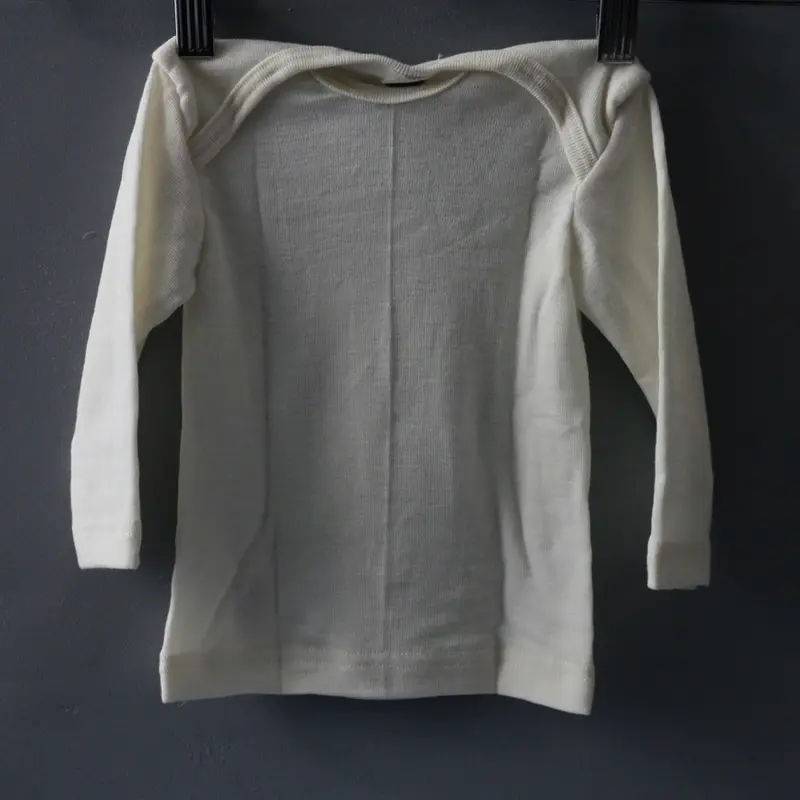 Merino Wool & Silk Baby Top - Ecru - 0m-3y