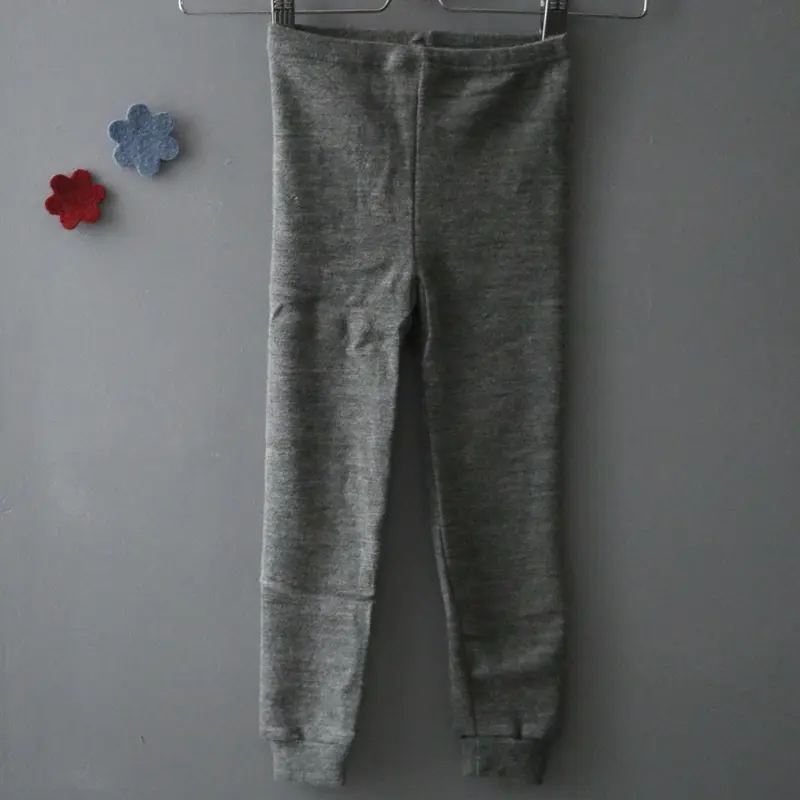 Merino Wool & Silk Leggings - Slate - 1-12y