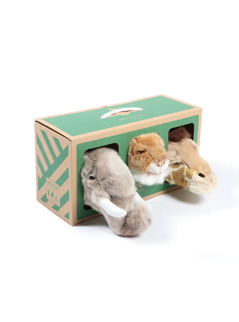 Mini Décoration Murale Peluche Têtes d'Animaux