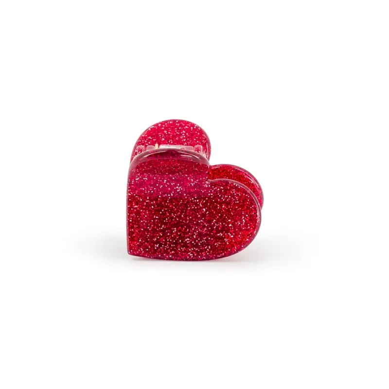 Mini Pince Cœur Glitter Rouge - Luciole et Petit Pois