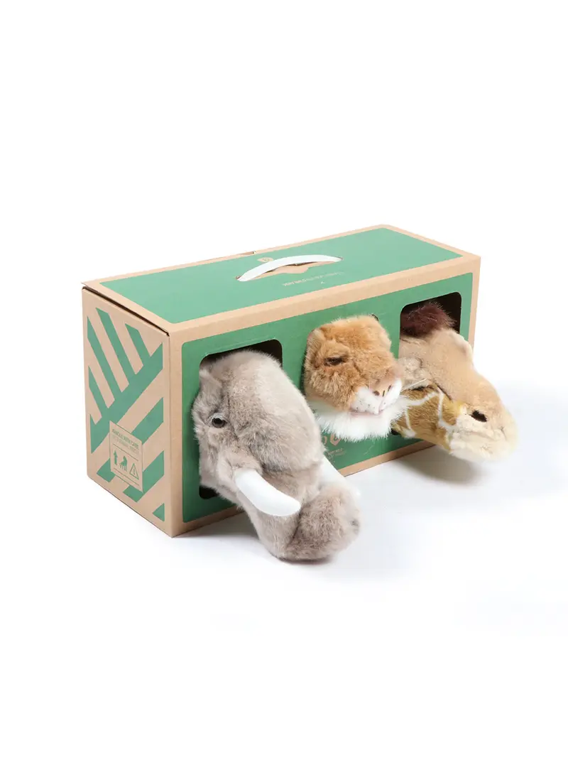 Mini têtes décoratives animaux - Coffret Safari