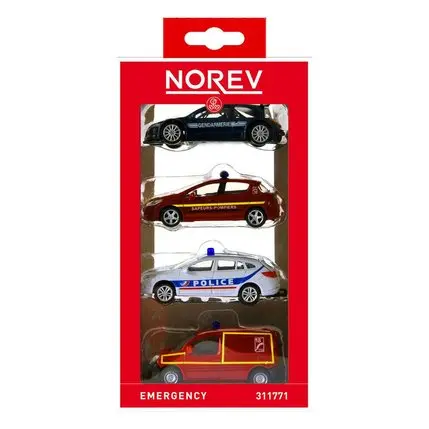 Miniatures véhicules d’urgence 1/64 métal - Pack 4 français