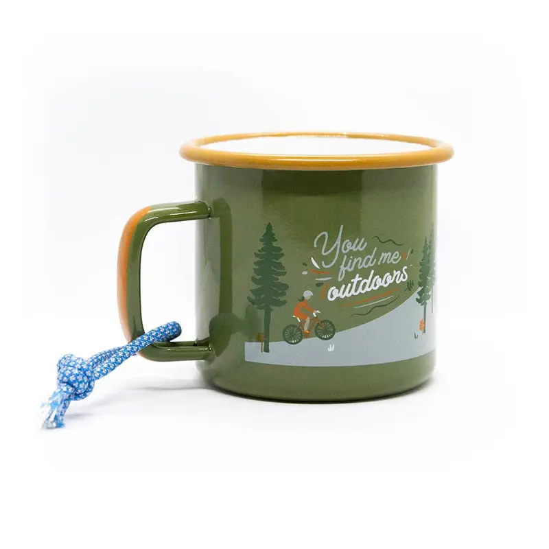 Mug en émail Roadtyping « You Find Me Outdoors » – 350 ml