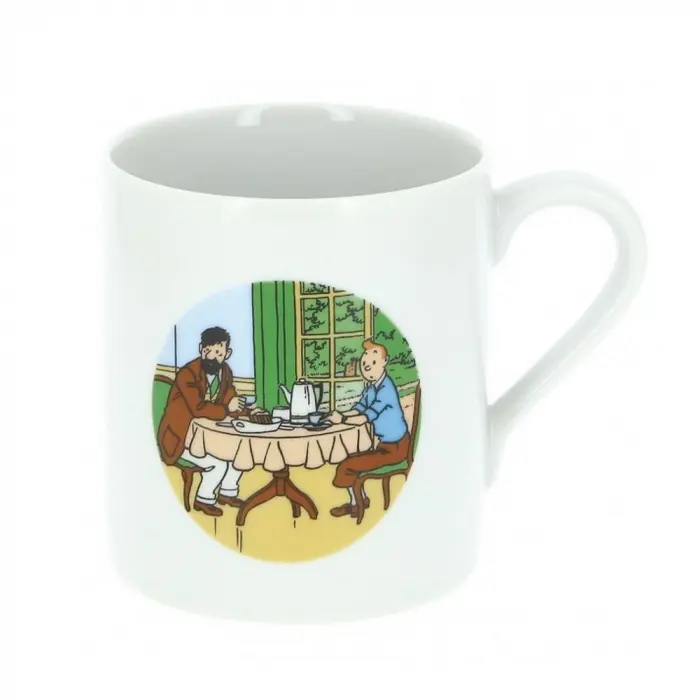 Mug Tintin et Haddock prenant le petit déjeuner en porcelaine - Tintin